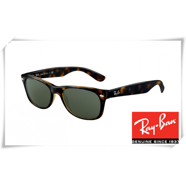 Ray Ban RB 2132 New Wayfarer Sunglasses Tortoise Frame Green Lens