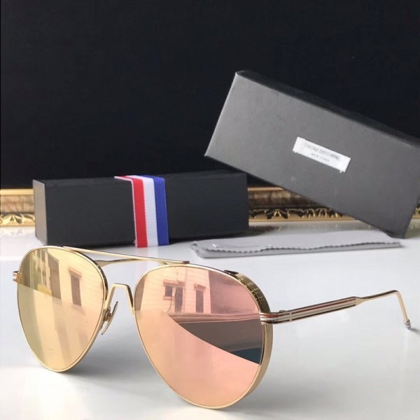 Thom Browne TB-126 Fashion Sunglasses Orange Pink Lenses
