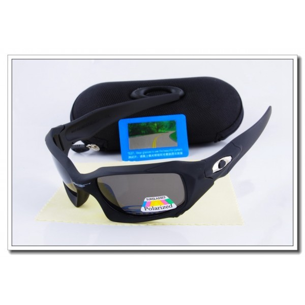 Cheap Oakley Pit Boss Polarized Sunglasses Matte Black Frame Slate grey Iridium Lens Sale