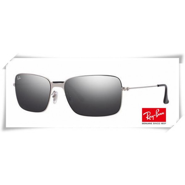 Ray Ban RB3514 Sand Demi Glos Sunglasses Silver Frame Grey Mirror Lens