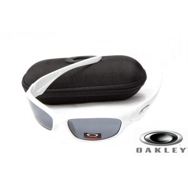  Oakley Straight Jacket Sunglasses White Frame Gray Lens OAKLEY201567211