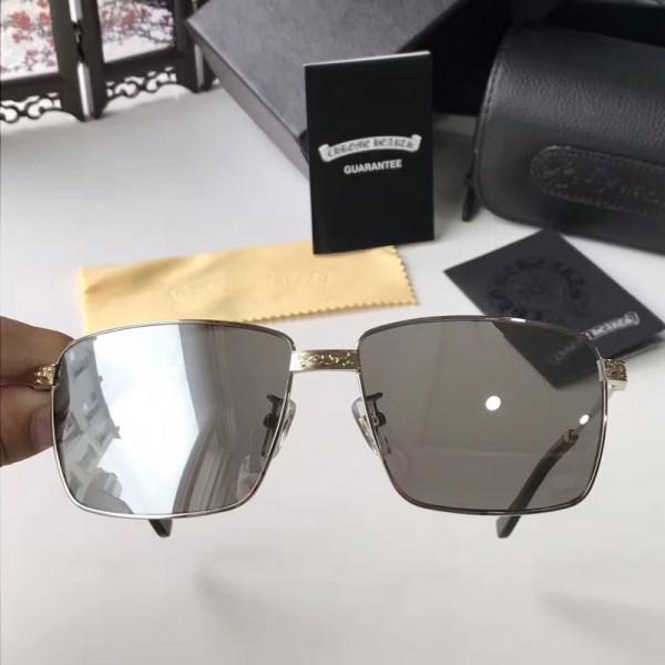 Chrome Hearts Fashion Sunglasses H1025 Gray Lenses Silver Frame