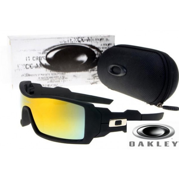  Oakley Oil Drum Sunglasses matte Black Frame Fire Yellow Lens OAKLEY201567345