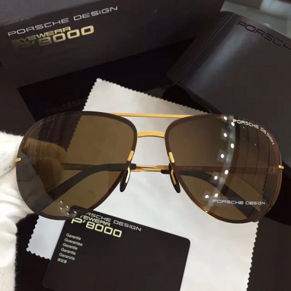 Mens Porsche Design Gold Lens P2430 Sunglasses Brown