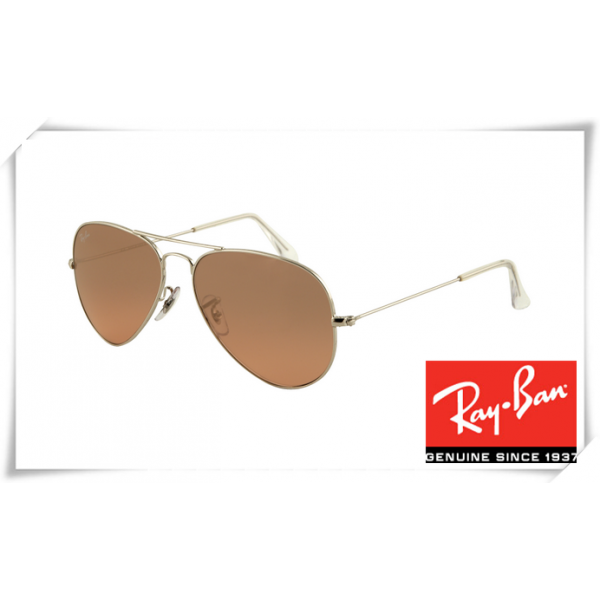 Ray Ban RB3025 Aviator Gunmetal Frame Brown Pink Silver Mirror Lens