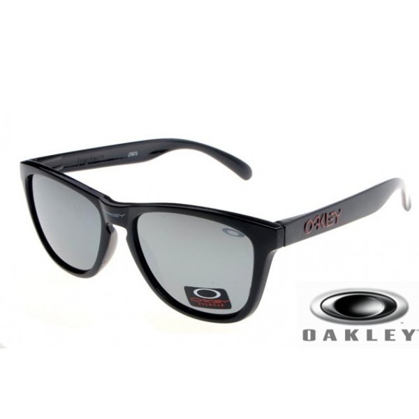  Oakley Frogskins Sunglasses Black Frame Silver Lens OAKLEY201567353