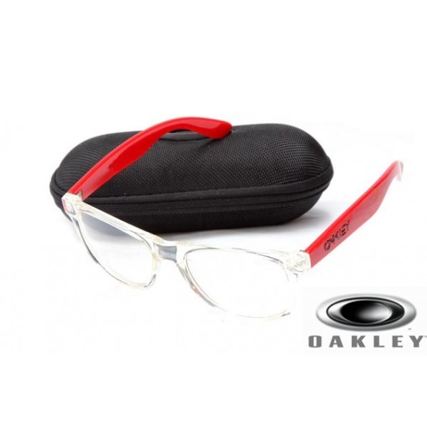  Oakley Frogskins Sunglasses Clear Red Frame Transparent Lens OAKLEY201567363