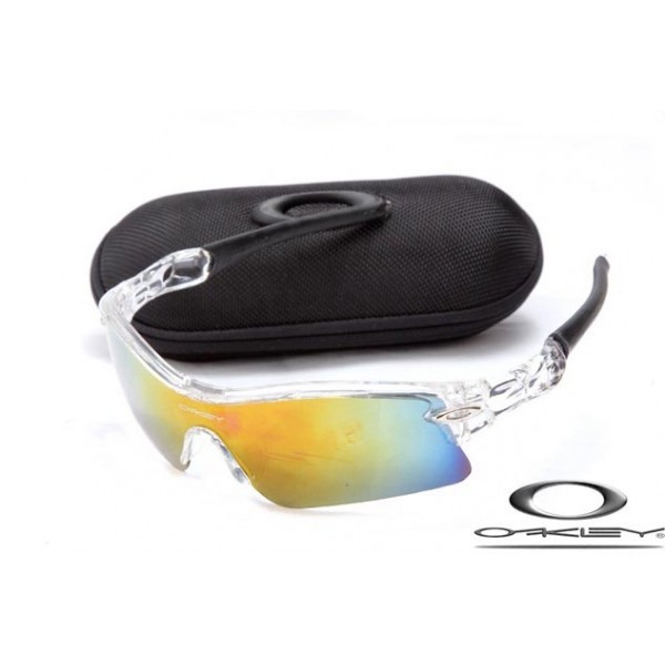  Oakley Radar Path sunglasses Crystal Transparent Frame Fire Blue Iridium Lens