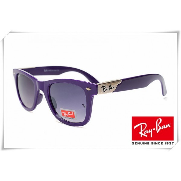 Ray Ban RB2157K Ultra Wayfarer Sunglasses Purple Frame Grey Gradient Lens