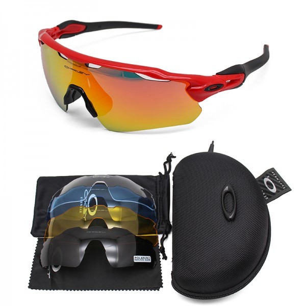 Oakley 2.3 radar ev sunglasses red frame
