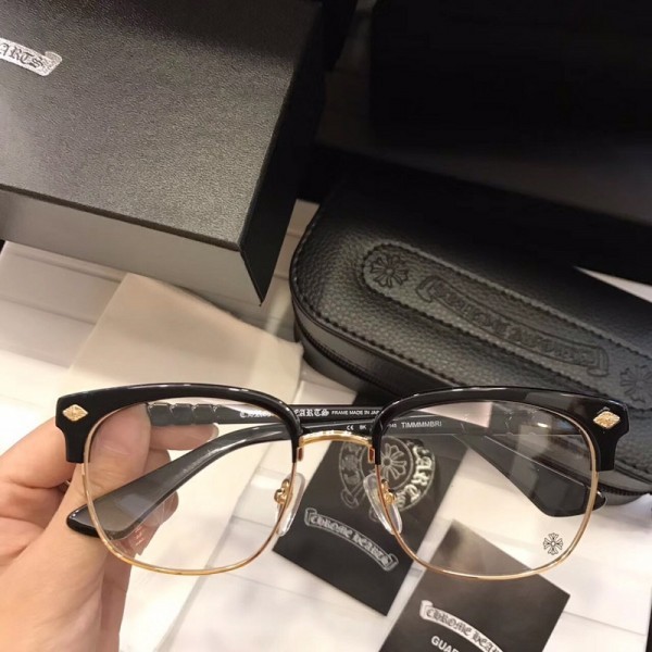 Chrome Hearts Square Eyewear Black Gold Frame