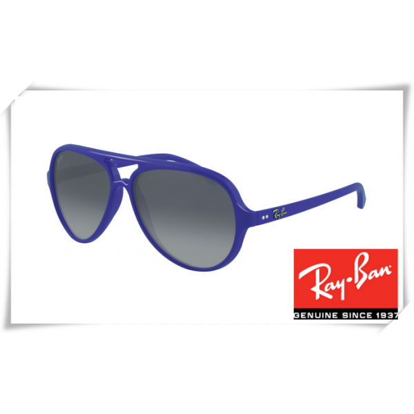 Ray Ban RB4125 Cats Sunglasses Blue Frame Grey Gradient Lens
