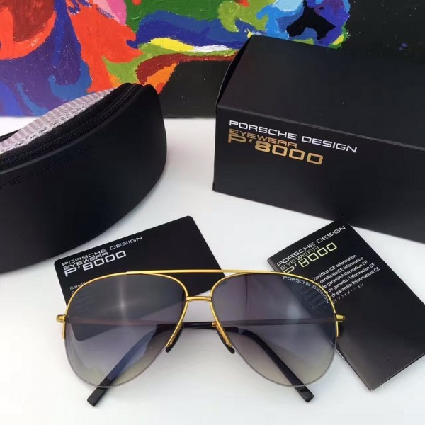 Mens Porsche Design P8811 Sunglasses Black Gold