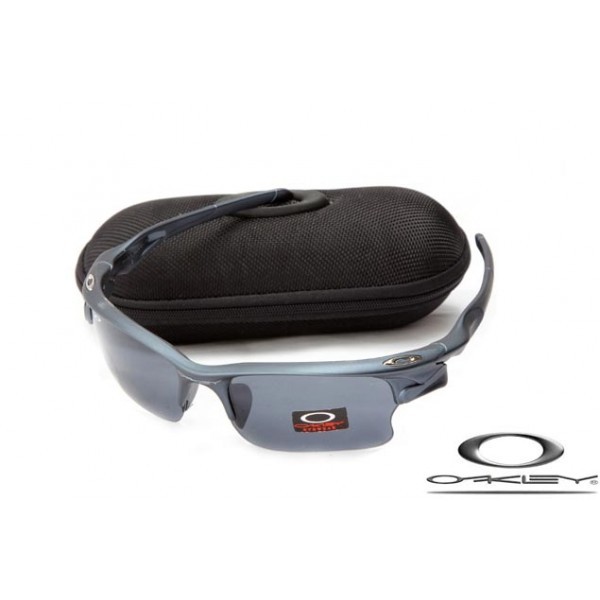 Wholesale Discount Oakley Fast Jacket Sunglasses stone blue Frame Gray Lens For Sale