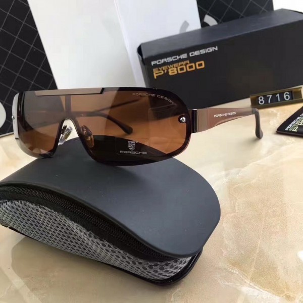 Mens Porsche Design Gold P'8000 Sunglasses Brown