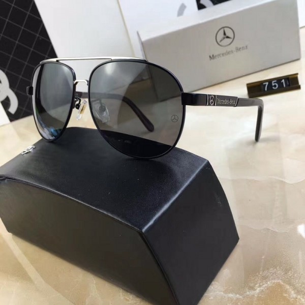 Mercedes-Benz Polarized Sunglasses 751 Black Lenses Silver Frame