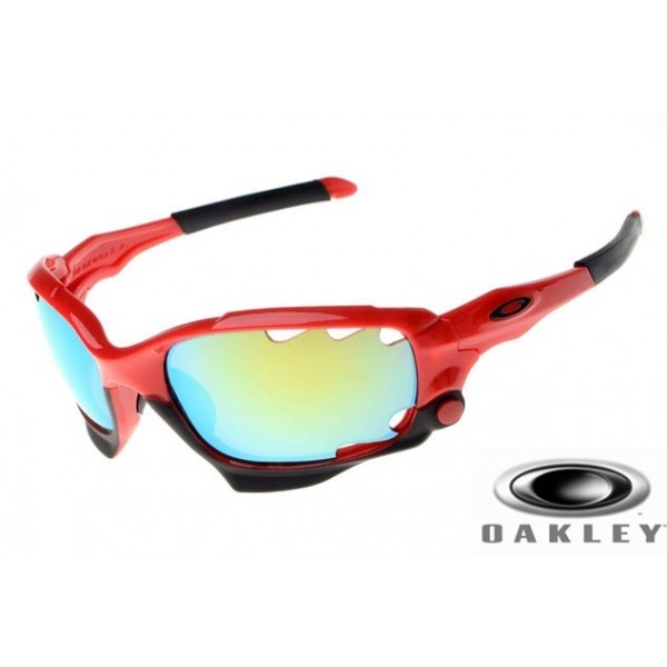 Oakley Racing Jacket Sunglasses Polishing Red / Yellow Blue Vented Iridium