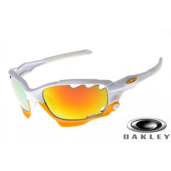 Oakley Racing Jacket Sunglasses White / Lemony Vented Iridium