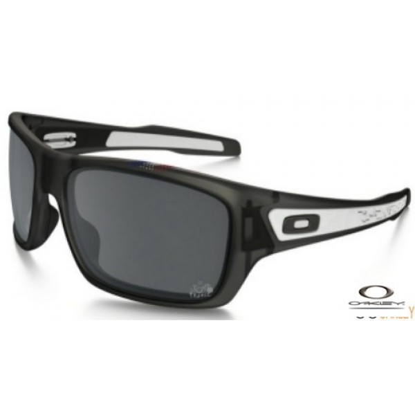 Oakley Turbine Sunglasses Black White Frame Grey Lens