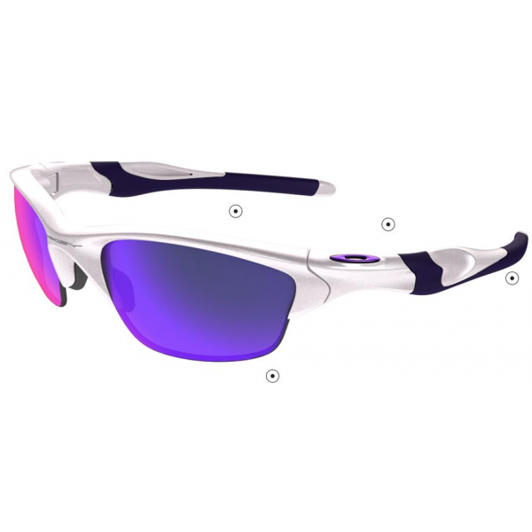 Sale Oakley Half Jacket Sunglasses White Blue Frame Blue Lens Factory Store