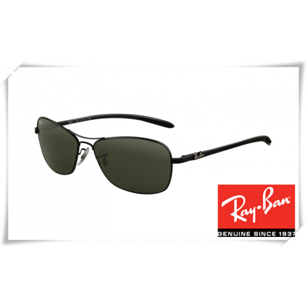 Ray Ban RB8302 Tech Sunglasses Black Frame Green Lens