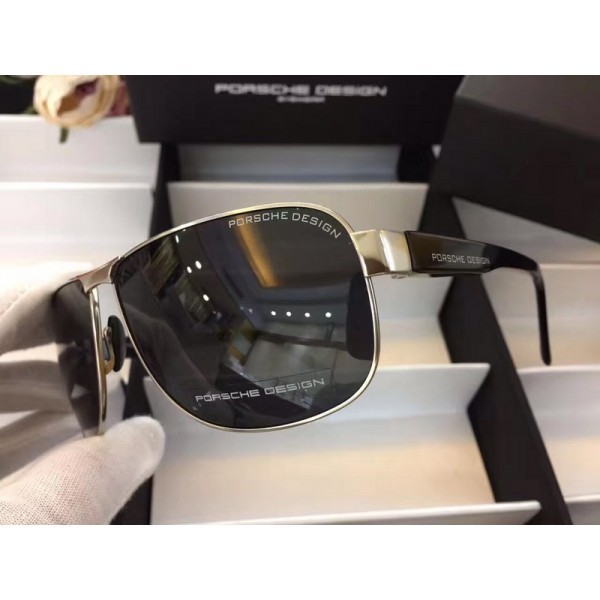 Mens Porsche Design Sunglasses Silver Black