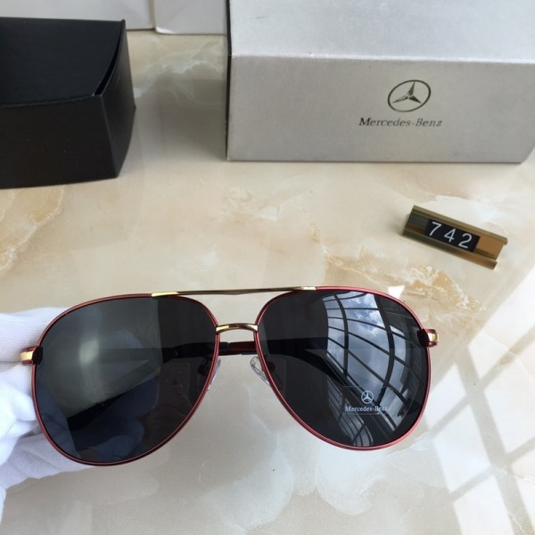 Men's Mercedes-Benz B742 Sunglasses Black Lenses Red Frame
