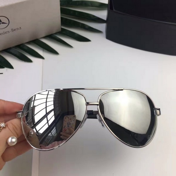 Mercedes-Benz Fashion Polarized Rimless Sunglasses Shiny Grey