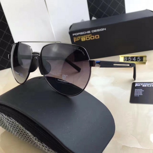 Porsche Design P8545 Aviators Sunglasses Black Silver