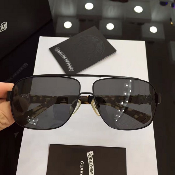 Chrome Hearts Polarized Oversized Sunglasses SSBK Black Lenses