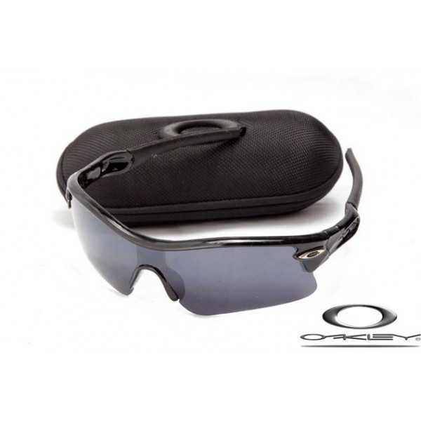 Faux Oakleys Radar Path Sunglasses Polishing Black Frame Gray Lens For Sale