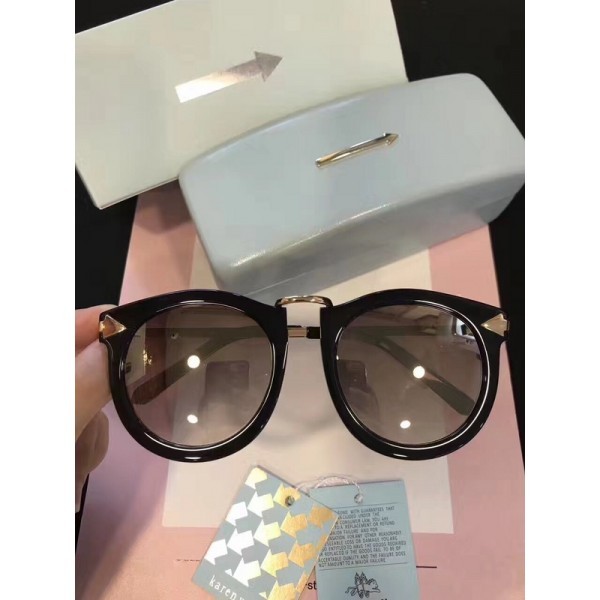 Men's Women's Karen Walker Sunglasses Black Frame Light Black Lenses