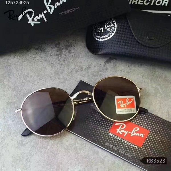 Ray Ban Brown Round Fashion Polarized Sunglasses