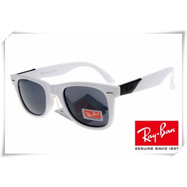 Ray Ban RB2157K Ultra Wayfarer Sunglasses White Frame Grey Lens