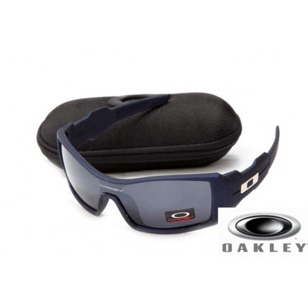 Oakley Oil Drum Sunglasses Black Blue Frame Gray Lens OAKLEY201567330
