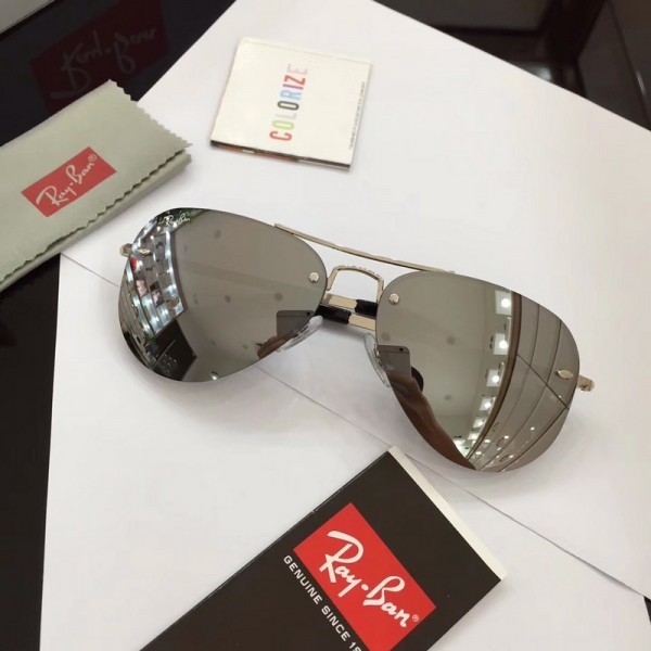Ray Ban RB3449 Fashion Sunglasses Silver Lenses