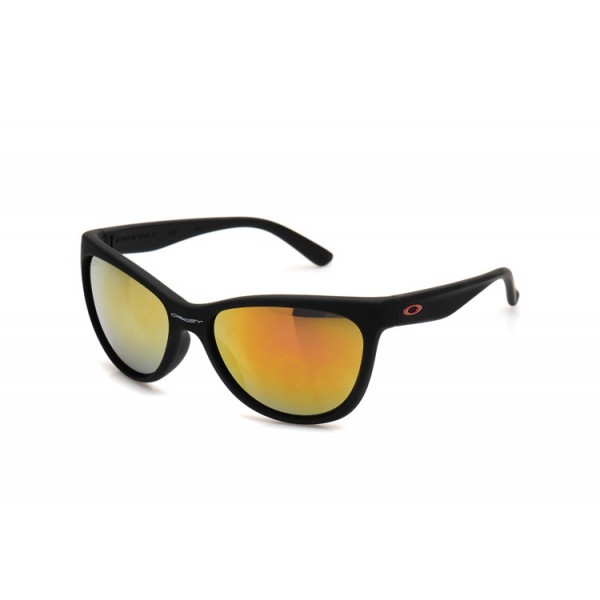 Oakley Forehand Women's Sunglasses Matte Black Frame Fire Yellow iridium Lens