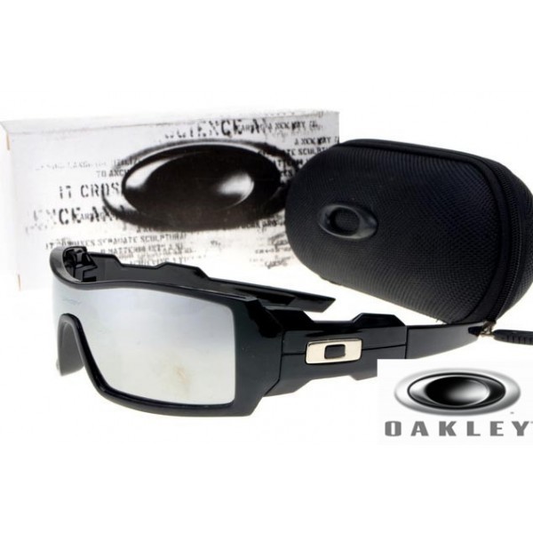  Oakley Oil Drum Sunglasses Black Frame Sivler Lens OAKLEY201567336