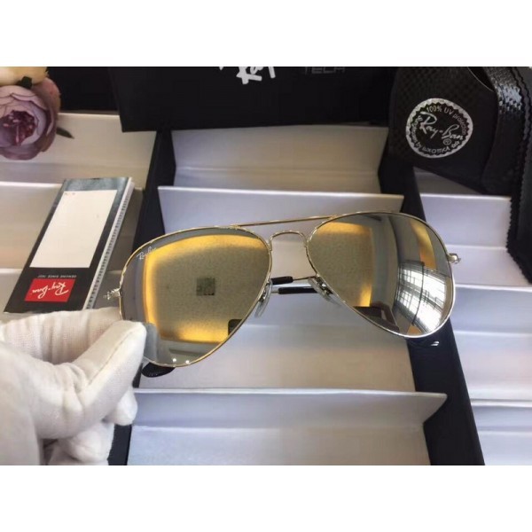 Men's Women's Ray Ban White Gold aviator Sunglasses