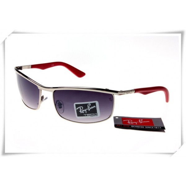 Ray Ban RB3459 Sunglasses Gunmetal Red Frame Purple Gradient Lens