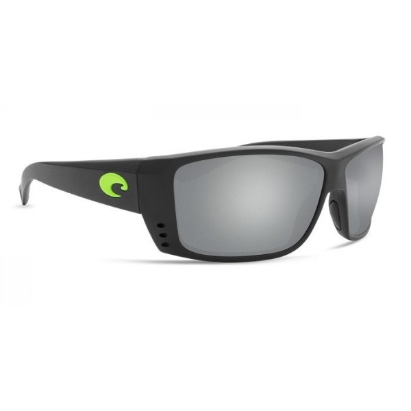 Costa Cat Cay Matte Black Green Logo Sunglasses