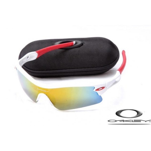 Cheap Oakleys Radar Path Sunglasses White Frame Fire Lens For Sale
