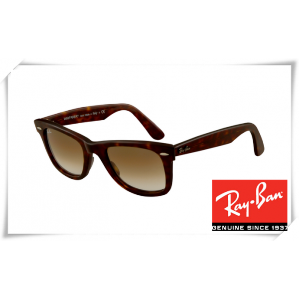 Ray Ban RB2140 Original Wayfarer Sunglasses Tortoise Frame Brown Gradient Lens