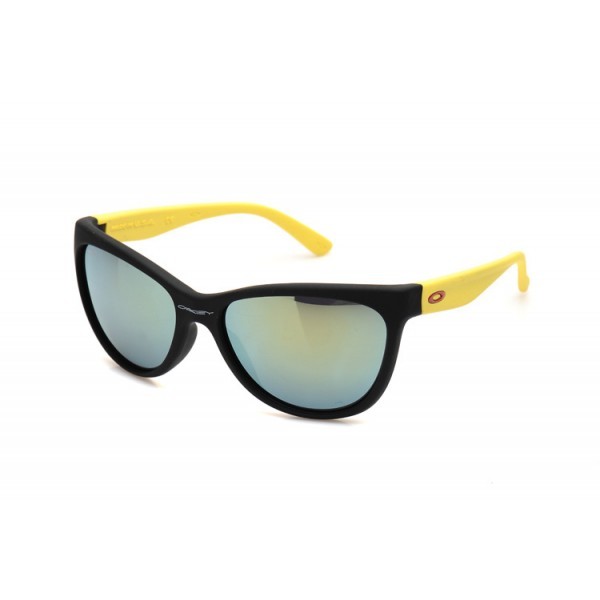 Oakley Forehand Women's Sunglasses Black Yellow Frame Blue iridium Lens