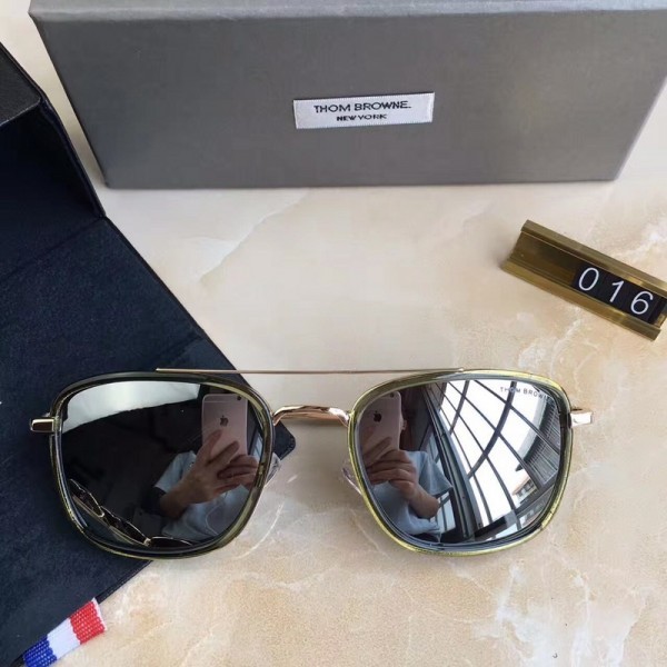 Thom Browne Fashion Gradient Sunglasses Gray Lenses Green Frame