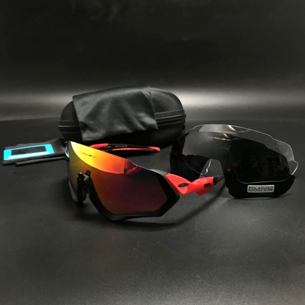 Oakley 2.2 Flight jacket sunglasses black/red frame fire lens