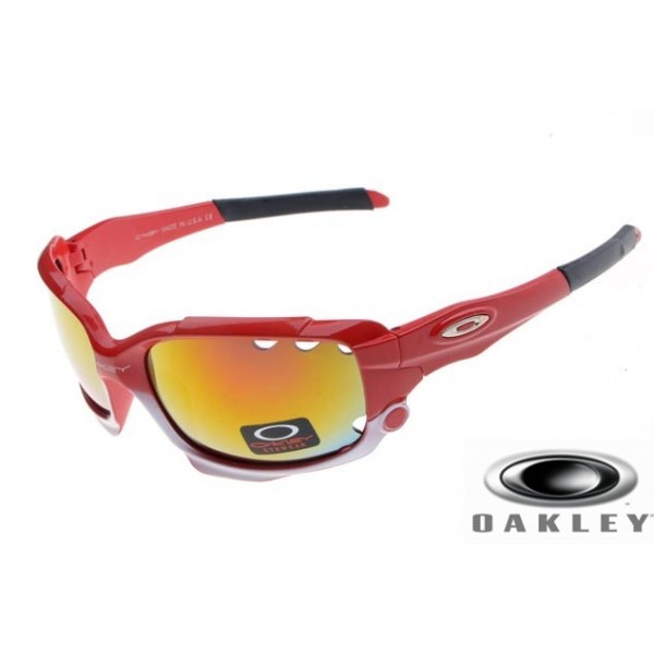 Oakley Racing Jacket Sunglasses Polishing Red / Fire Yellow Vented Iridium