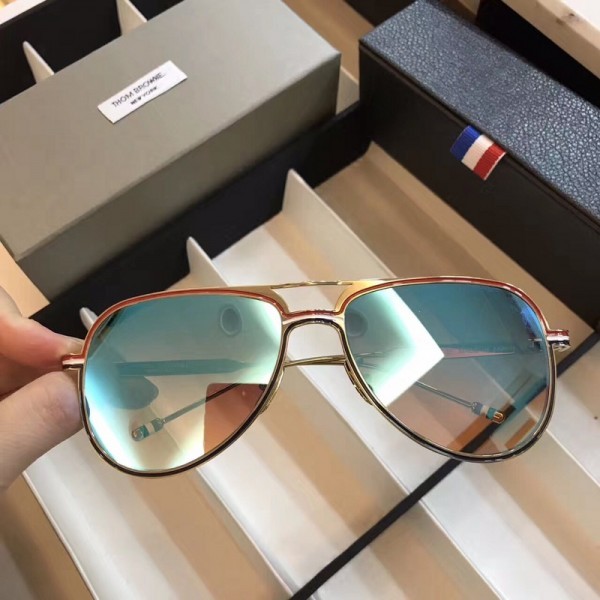 Thom Browne TB801 Sunglasses Original Design Light Blue Lenses