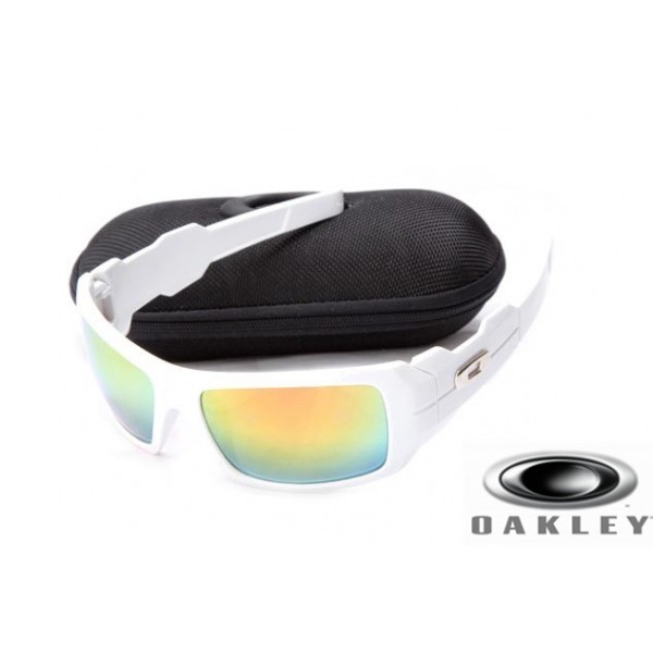  Oakley Oil Drum Sunglasses White Frame Fire Yellow Lens OAKLEY201567348