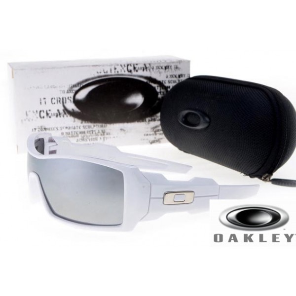  Oakley Oil Drum Sunglasses White Frame Silver Lens OAKLEY201567350